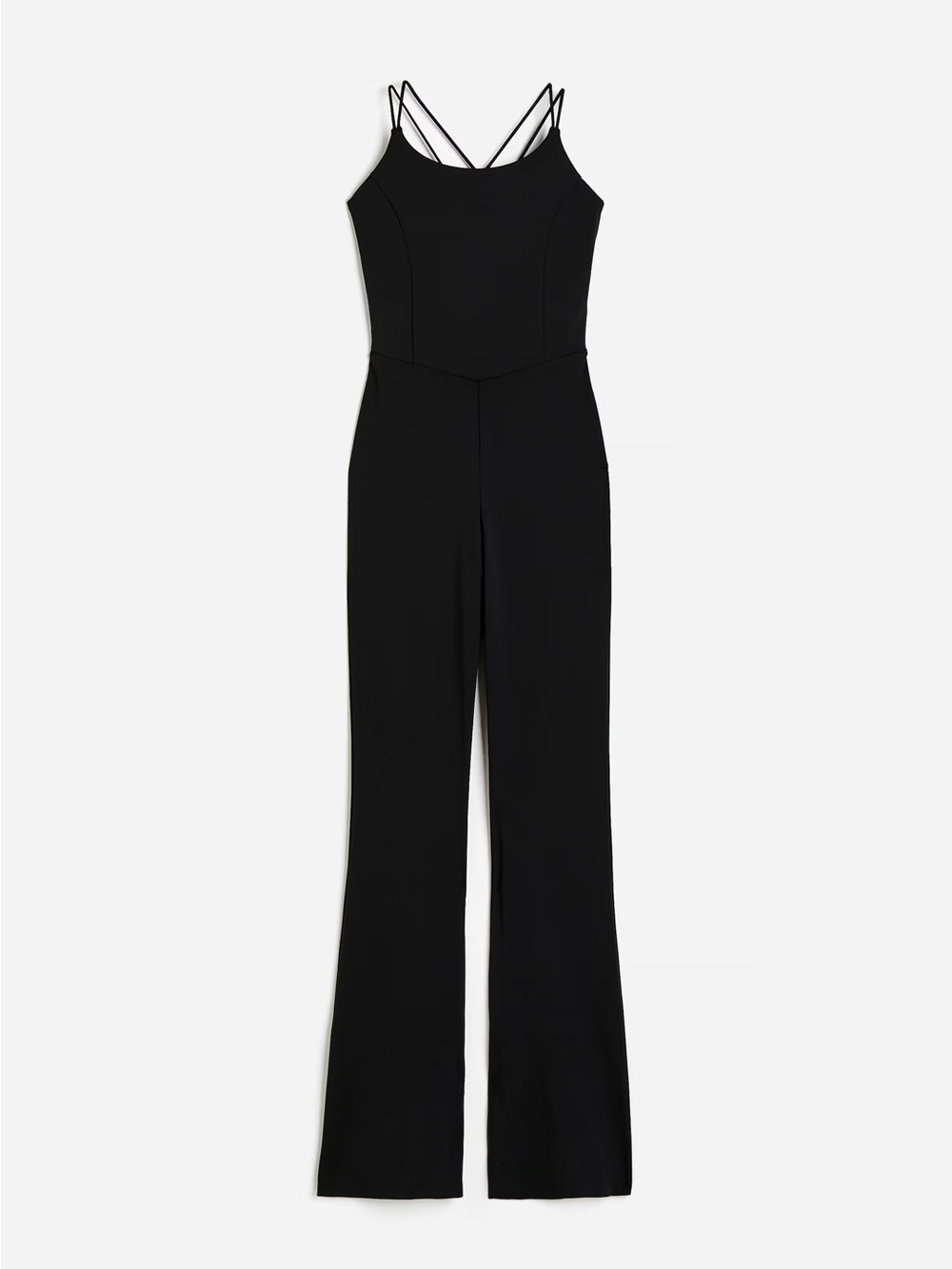 NEW! H&M SoftMove Sports Unitard Women's Black Wide-Leg Jumpsuit Size S